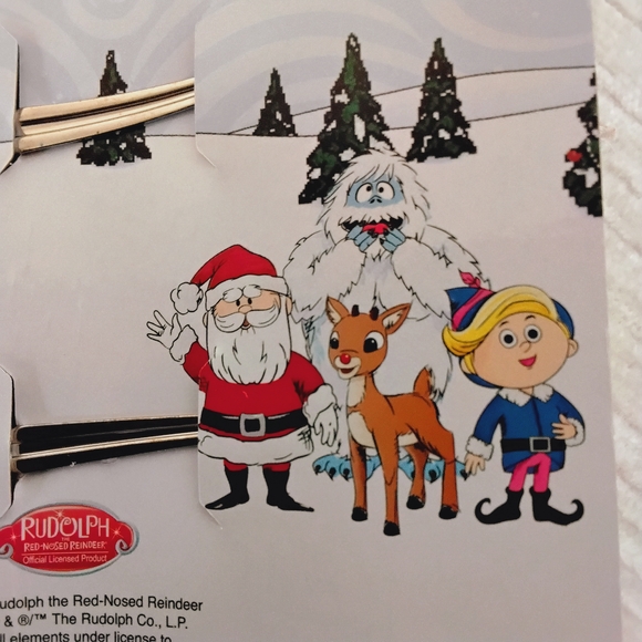 Kids Hair Bow Pinch Clip Set of 7 - Licensed Charater RUDOLPH Christmas - Picture 4 of 12